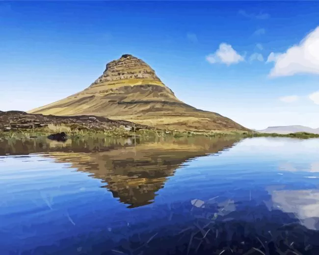 iceland kirkjufell mountain Diamond With Numbers Iceland Kirkjufell Mountain Diamond Painting