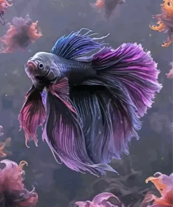 Lavender Betta Fish Diamond Painting