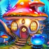 Mushroom Fairy House Diamond Painting