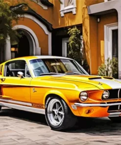 Orange Mustang Diamond Painting