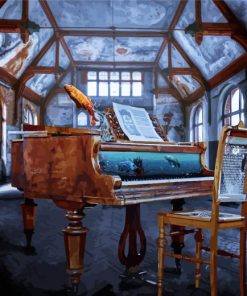 Piano In Aquarium Diamond Painting