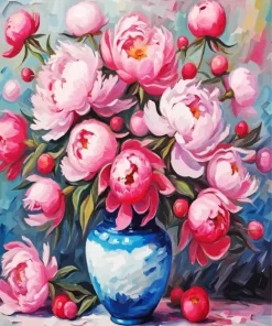Pink Peonies Bouquet Art Diamond Painting