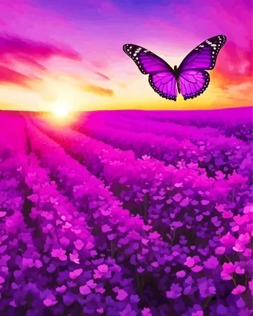 purple butterfly sunset Diamond Paintings Purple Butterfly Sunset Diamond Painting