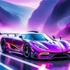 Purple Koenigsegg Agera Diamond Painting