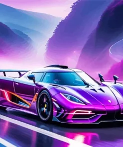 Purple Koenigsegg Agera Diamond Painting