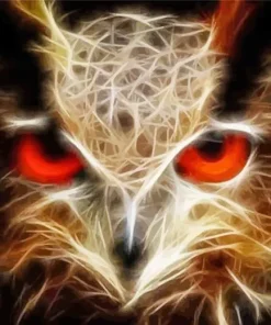 Red Eyes Owl Diamond Painting