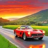 Red Vintage Ferrari Car Art Diamond Painting