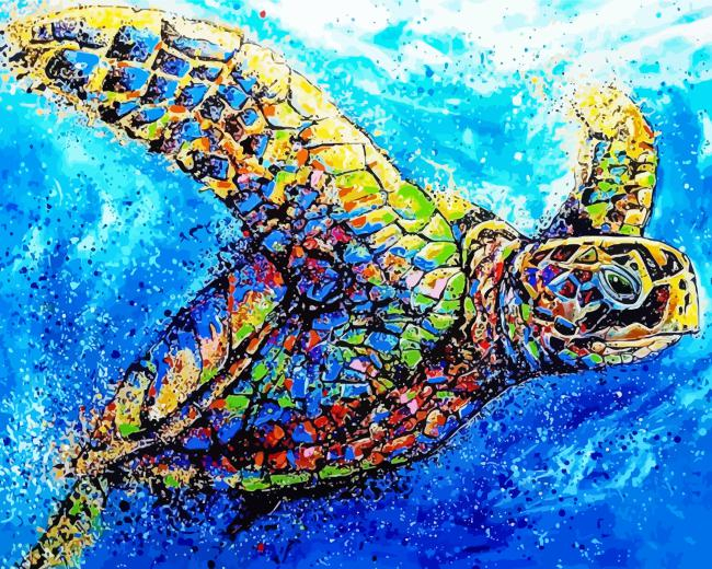 sea turtle art Diamond By Numbers Sea Turtle Art Diamond Painting