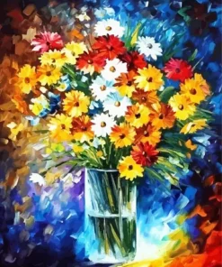 Vase And Colorful Flowers Diamond Painting