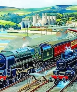 Vintage Trains Diamond Painting