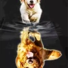 White And Brown Dogs Diamond Painting