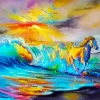 White Horse In Colorful Beach Diamond Painting