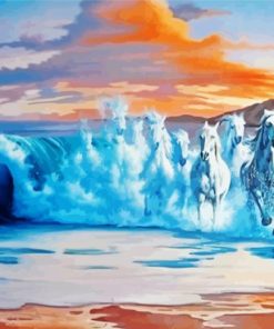 White Horses In The Wave Diamond Painting