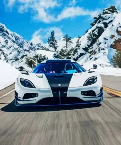 White Koenigsegg Agera Diamond Painting