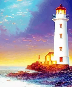 White Lighthouse Diamond Painting