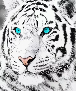 White Tiger Diamond Painting