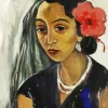 Woman With A Hibiscus By Irma Stern Diamond Painting