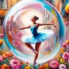 Ballerina Dancing In A Bubble Diamond Painting