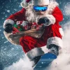 Santa Skiing Diamond Painting
