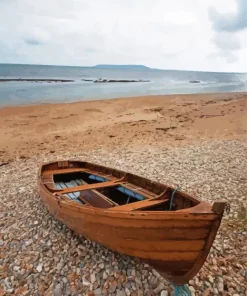 Wooden Brown Boat Diamond Painting