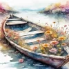 Aesthetic Flower Boat Art Diamond Painting