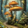 Aesthetic Forest Mushroom Art Diamond Painting