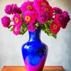 Blue Glass Flowers Vase Diamond Painting