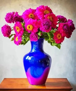 Blue Glass Flowers Vase Diamond Painting