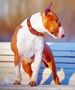 Brown And White English Bull Terrier Diamond Painting