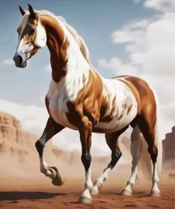 Brown And White Horse Diamond Painting
