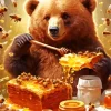 Brown Bear Eating Honey Diamond Painting