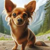 Brown Chiweenie Dog Diamond Painting