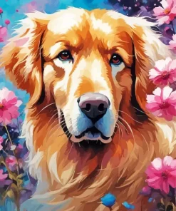 Brown Dog Face Diamond Painting