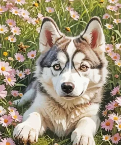 Brown Eyes Husky Diamond Painting