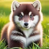 Brown Fluffy Husky Diamond Painting