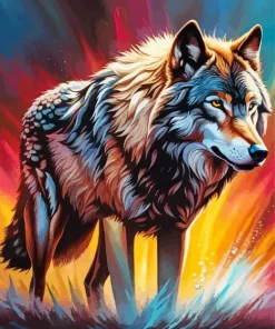 Brown Wolf Art Diamond Painting