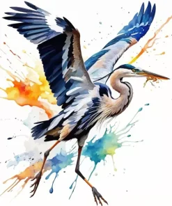 Cool Flying Heron Art Diamond Painting