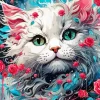 Cute Flower Cat Diamond Painting