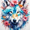 Floral Wolf Diamond Painting