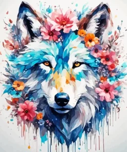 Floral Wolf Diamond Painting