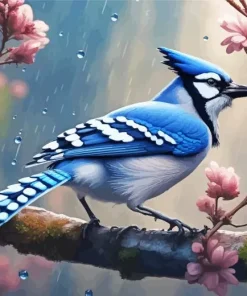Florida Blue Jay Bird Art Diamond Painting