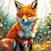 Flower Fox Art Diamond Painting