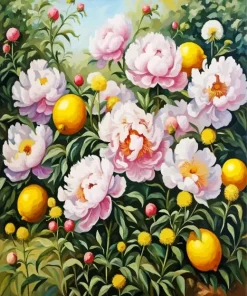 Flowers And Lemons Art Diamond Painting