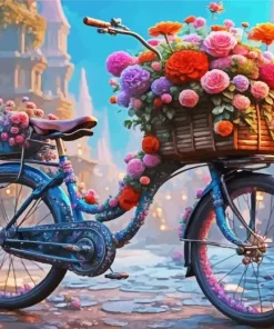 Flowers Bike Diamond Painting