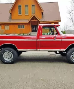 Ford Red Truck Old Diamond Painting