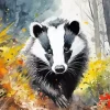 Forest Badger Animal Art Diamond Painting