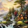 Forest Log Cabin Art Diamond Painting