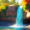 Forest Waterfall Art Diamond Painting