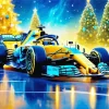 Formula 1 Blue Car Diamond Painting