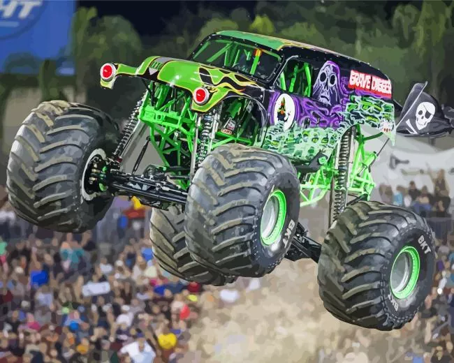 grave digger truck Diamond Paintings Grave Digger Truck Diamond Painting